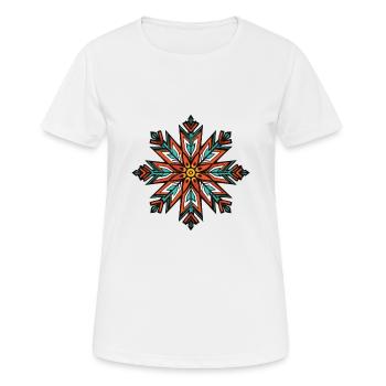 Frost Symbol Schnee Stern Winter - Frauen T-Shirt atmungsaktiv - Weiß - Vorne - AI Model Female 172 dark (172cm)