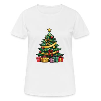 Sapin Noël - T-shirt respirant Femme - blanc - Devant - AI Model Female 172 dark (172cm)