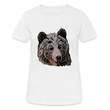 Ours Animal Design Tête Graphique - T-shirt respirant Femme - blanc - Devant - AI Model Female 172 dark (172cm)