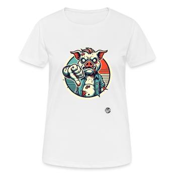 Daumen runter Zombie-Schwein - Frauen T-Shirt atmungsaktiv - Weiß - Vorne - AI Model Female 172 dark (172cm)