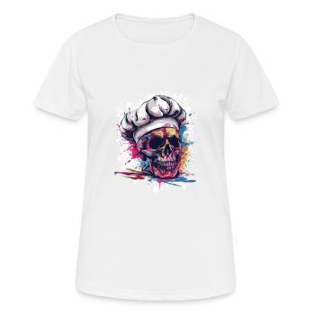 Chef Chef Crâne - T-shirt respirant Femme - blanc - Devant - AI Model Female 172 dark (172cm)