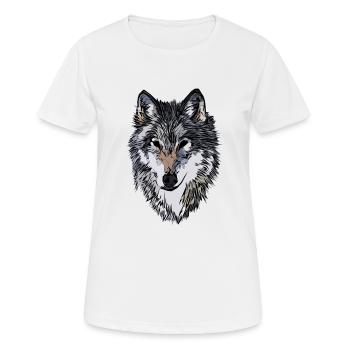 Conception graphique de visage de chien - T-shirt respirant Femme - blanc - Devant - AI Model Female 172 dark (172cm)