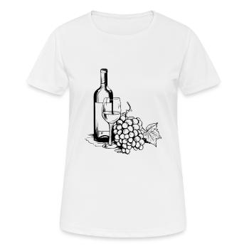 wine glass wine grapes wine - Women's Breathable T-Shirt - white - Front - AI Model Female 172 dark (172cm)