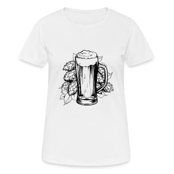 Bierglas Hopfen Malz Bier - Frauen T-Shirt atmungsaktiv - Weiß - Vorne - AI Model Female 172 dark (172cm)