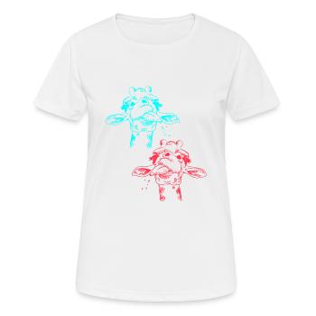Giraffe Zoo Zootiere Giraffen - Frauen T-Shirt atmungsaktiv - Weiß - Vorne - AI Model Female 172 dark (172cm)