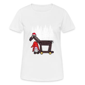 Père Noël Père Noël Père Noël Cheval - T-shirt respirant Femme - blanc - Devant - AI Model Female 172 dark (172cm)