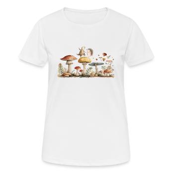 Adorable Forest Friends on Mushrooms Adorable Forest - Women's Breathable T-Shirt - white - Front - AI Model Female 172 dark (172cm)