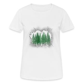 Forêt Épicéa Conifères Forêt Nature Arbres Arbre - T-shirt respirant Femme - blanc - Devant - AI Model Female 172 dark (172cm)