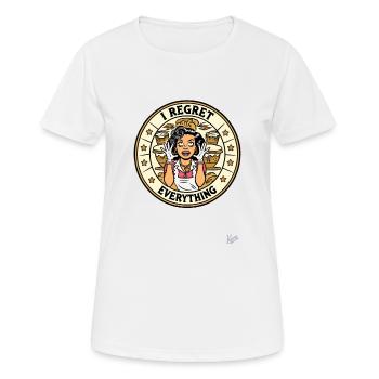 Genervte Hausfrau - Ich bereue alles - Frauen T-Shirt atmungsaktiv - Weiß - Vorne - AI Model Female 172 dark (172cm)