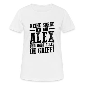 Alexander Alexandra Alexa Alex - Frauen T-Shirt atmungsaktiv - Weiß - Vorne - AI Model Female 172 dark (172cm)