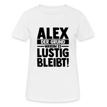Alexander Alexandra Alexa Alex - Frauen T-Shirt atmungsaktiv - Weiß - Vorne - AI Model Female 172 dark (172cm)