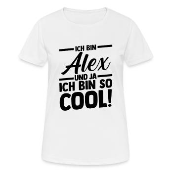 Alexander Alexandra Alexa Alex - Frauen T-Shirt atmungsaktiv - Weiß - Vorne - AI Model Female 172 dark (172cm)