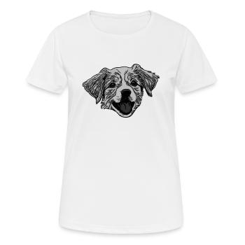 Visage de chien gris conception graphique animal de compagnie - T-shirt respirant Femme - blanc - Devant - AI Model Female 172 dark (172cm)