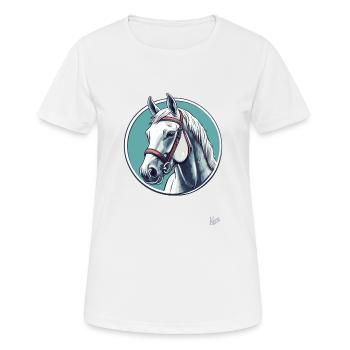 Ein Schimmel, ein weißes Pferd - Frauen T-Shirt atmungsaktiv - Weiß - Vorne - AI Model Female 172 dark (172cm)