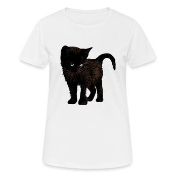 Brown Cat Pet Graphic Design Animal Art - Women's Breathable T-Shirt - white - Front - AI Model Female 172 dark (172cm)