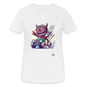 Petit diable de voiture italien - T-shirt respirant Femme - blanc - Devant - AI Model Female 172 dark (172cm)