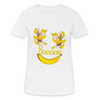 Erdnüsse Erdnuss Banane Bananen - Frauen T-Shirt atmungsaktiv - Weiß - Vorne - AI Model Female 172 dark (172cm)