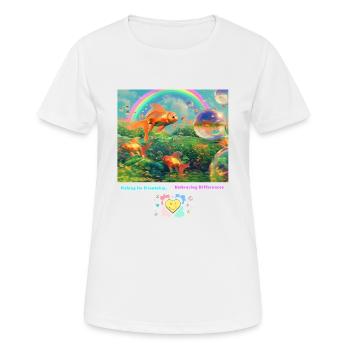 Pêcher l’amitié Accepter les différences - T-shirt respirant Femme - blanc - Devant - AI Model Female 172 dark (172cm)