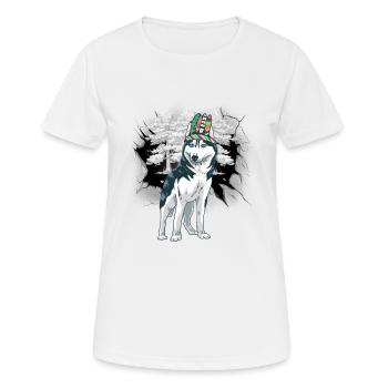 Chamans Husky Chaman Loup Loups - T-shirt respirant Femme - blanc - Devant - AI Model Female 172 dark (172cm)