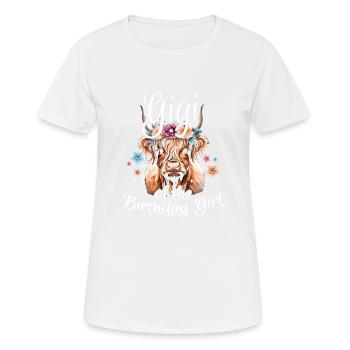 Gigi de la fille d’anniversaire - T-shirt respirant Femme - blanc - Devant - AI Model Female 172 dark (172cm)