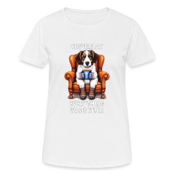 HIER TOUT ALLAIT MIEUX - T-shirt respirant Femme - blanc - Devant - AI Model Female 172 dark (172cm)