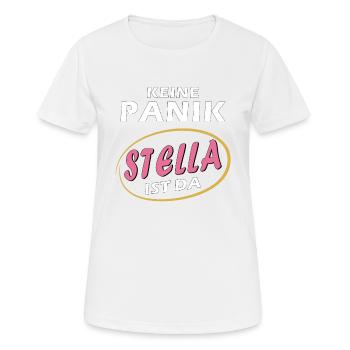 KEINE PANIK STELLA IST DA - Frauen T-Shirt atmungsaktiv - Weiß - Vorne - AI Model Female 172 dark (172cm)