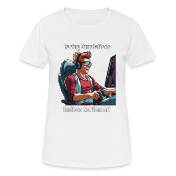 Simulations de course, une excitation sans fin - T-shirt respirant Femme - blanc - Devant - AI Model Female 172 dark (172cm)