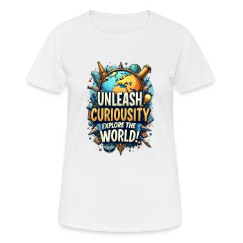 EXPLORE THE WORLD - Women's Breathable T-Shirt - white - Front - AI Model Female 172 dark (172cm)