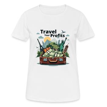 AUF REISE - Frauen T-Shirt atmungsaktiv - Weiß - Vorne - AI Model Female 172 dark (172cm)