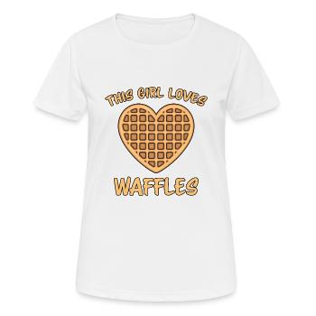 Waffeln Spruch Dessert Lustiges Waffeln Geschenk - Frauen T-Shirt atmungsaktiv - Weiß - Vorne - AI Model Female 172 dark (172cm)