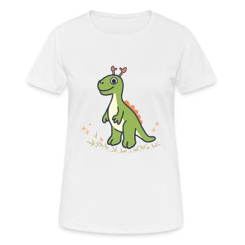 DINOSAURIER - Frauen T-Shirt atmungsaktiv - Weiß - Vorne - AI Model Female 172 dark (172cm)