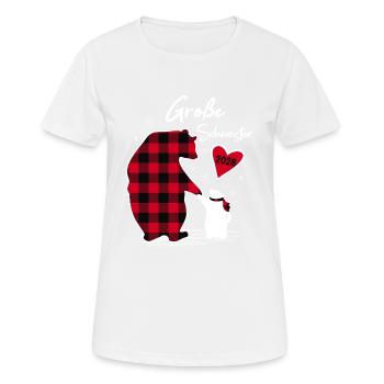 Große Schwester Bär 2028 - Frauen T-Shirt atmungsaktiv - Weiß - Vorne - AI Model Female 172 dark (172cm)