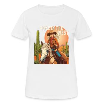CHEZ SOI À L’OUEST - T-shirt respirant Femme - blanc - Devant - AI Model Female 172 dark (172cm)