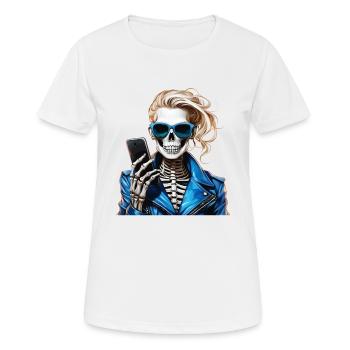SMARTPHONE SKELETON FEMME - T-shirt respirant Femme - blanc - Devant - AI Model Female 172 dark (172cm)