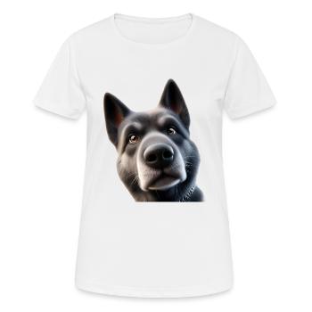 Tête de chien 2 - T-shirt respirant Femme - blanc - Devant - AI Model Female 172 dark (172cm)