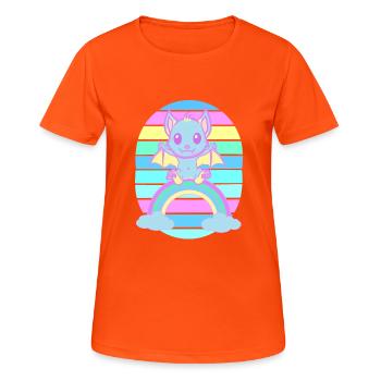 Baby Rainbow Bat Bats Kids - Women's Breathable T-Shirt - neon orange - Front - AI Model Female 172 dark (172cm)