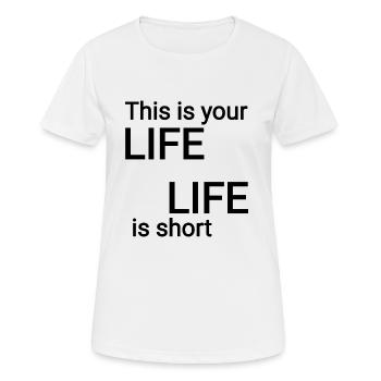 Votre texte de vie - T-shirt respirant Femme - blanc - Devant - AI Model Female 172 dark (172cm)