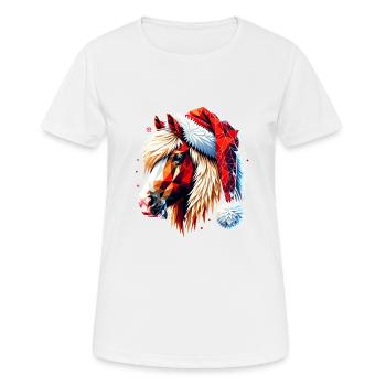 Original Polygon Kunst Haflinger Pferd Weihnachten - Frauen T-Shirt atmungsaktiv - Weiß - Vorne - AI Model Female 172 dark (172cm)