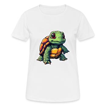 SCHILDKRÖTE - Frauen T-Shirt atmungsaktiv - Weiß - Vorne - AI Model Female 172 dark (172cm)