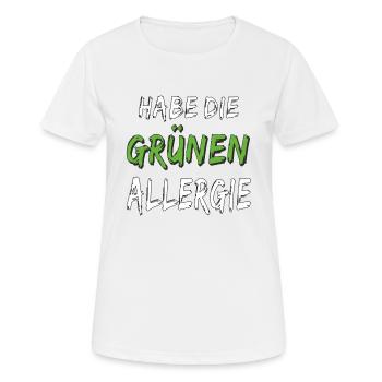 GRÜN HABE DIE GRÜNEN ALLERGIE - Frauen T-Shirt atmungsaktiv - Weiß - Vorne - AI Model Female 172 dark (172cm)