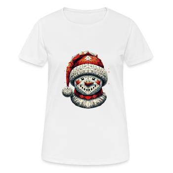 Polygon Kunst Schneemann Weihnachtsmütze Original - Frauen T-Shirt atmungsaktiv - Weiß - Vorne - AI Model Female 172 dark (172cm)