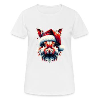 Polygone Art Lapin Père Noël Chapeau Original - T-shirt respirant Femme - blanc - Devant - AI Model Female 172 dark (172cm)