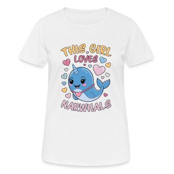 Narwal Spruch Narwale Lustiges Narwal Geschenk - Frauen T-Shirt atmungsaktiv - Weiß - Vorne - AI Model Female 172 dark (172cm)