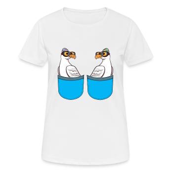 Marins Seagulls Marins maritimes - T-shirt respirant Femme - blanc - Devant - AI Model Female 172 dark (172cm)