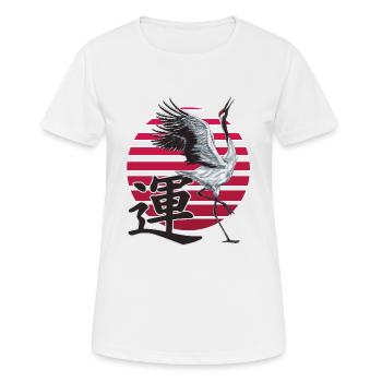 Grue de la Fortune – Style Japonais - T-shirt respirant Femme - blanc - Devant - AI Model Female 172 dark (172cm)