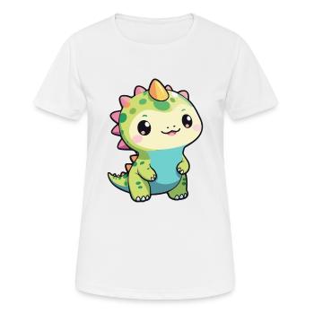 DINOSAURIER - Frauen T-Shirt atmungsaktiv - Weiß - Vorne - AI Model Female 172 dark (172cm)