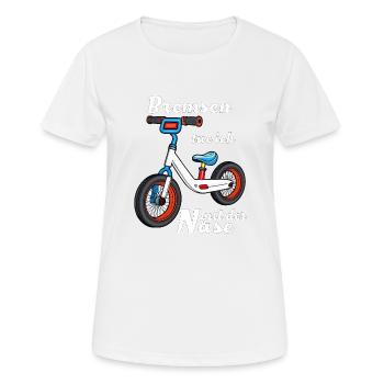 Je freine avec mon nez - T-shirt respirant Femme - blanc - Devant - AI Model Female 172 dark (172cm)