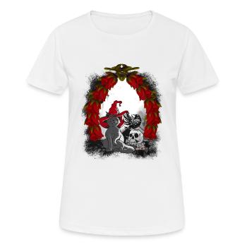 Mystisch Märchen Märchenfigur Weihnachten Katze - Frauen T-Shirt atmungsaktiv - Weiß - Vorne - AI Model Female 172 dark (172cm)