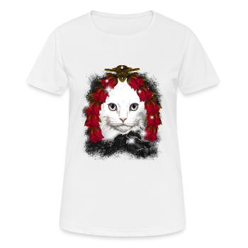 Cadeau de Noël Chat Conte de fées Conte de fées Personnage Noël - T-shirt respirant Femme - blanc - Devant - AI Model Female 172 dark (172cm)