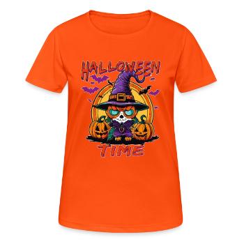 HALLOWEEN TIME - Women's Breathable T-Shirt - neon orange - Front - AI Model Female 172 dark (172cm)